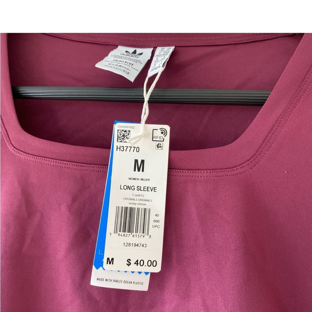 Crop top long sleeve burgundy/maroonish top - Picture 4 of 4